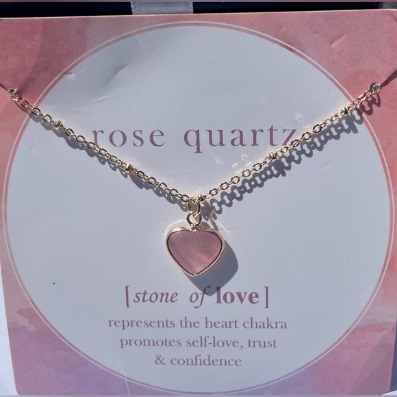 BOGO FREE Gold Plated Rose Quartz Necklace💖 - Picture 2 of 4